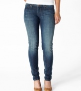 In fabulous fit, these Levi's® Demi skinny jeans feature a dark wash with allover fade & whiskering for the perfect worn-in look!