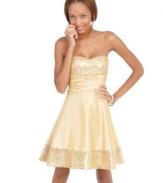 So sweet for a hot summer night, pair Hailey Logan's party dress with a metallic heel and dance the night away.