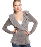 Ideal for lightweight layering, pair this ultra-cute cardigan from GUESS? over your fave knits for a relaxed look.