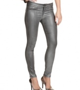 Let your style rip in these gunmetal straight leg pants from Guess? that's comes replete with chic, downtown edge!