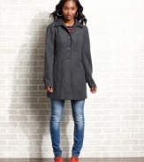 Arm yourself against frigid temps in Jou Jou's thigh-length wool-blend coat.