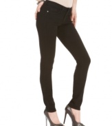 GUESS? brings you the new classic, the skinny black jeggings. Pair with heels and a tee for a casually sexy look!