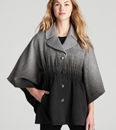 Bring statement style to your winter looks with Aqua's ombre poncho in versatile neutrals.