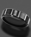 Set the bar high with this stylish ring crafted in black titanium. 7 mm band. Sizes 8-15.