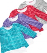Put some sparkle in her eye with one of these fun faux-layered shirts from Energie.