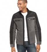 Top off your look with the sporty, lightweight style of this Calvin Klein zip-front jacket