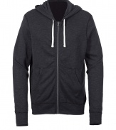 Stylish black vintage fleece zip hoodie - Add luxe to the everyday in this vintage-inspired hoodie - Flattering slim cut and luxurious feel - Pair with a t-shirt, jeans, and trainers for casual cool - Style with trousers and a cashmere pullover