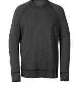 Sporty black baseball sweatshirt - Amp up your basics with this stylish Supima-and-modal-blend sweatshirt - Trendy baseball jersey style and luxurious feel - Style with slim fit jeans and motorcycle boots for everyday wear - Pair with cargo pants and trainers