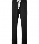 Stylish black vintage fleece pants - These sporty yet comfortable pants are perfect for a paired-down look - Luxurious Supima-and-Modal blend fabrication and easy to style versatility - Pair with a t-shirt and trainers for casual cool - Try with a cashmere pullover and loafers