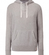 Stylish sweatshirt in fine light grey cotton blend - A rugged and cool look from American sportswear maestro Ralph Lauren - Super-soft, machine washable material, slimmer cut - Drawstring hood, long sleeves with elbow patches - Oversize pouch pocket - An ideal modern basic for sports and leisure - Pair with denim, chinos, cords and any athletic pants