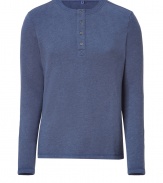 Casual and stylish, this henley-inspired sweatshirt adds trend-right style to your favorite basics - Round neck, front button half placket, long sleeves, slim fit - Wear with jeans or chinos and retro-inspired trainers