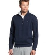 When the weather turns brisk, you'll be happy to have this comfy Nautica pullover on your side.