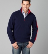 With a sporty contrast stripe on the sleeves, this fleece from Tommy Hilfiger is an instant winner.