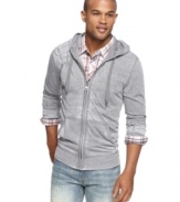 This full-zip hoodie from Marc Ecko has all the casual overtones your need for late-night style.