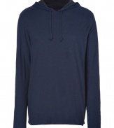 Upgrade your go-to casual staples with this super soft pima cotton hoodie from Vince - Hood with drawstring, long sleeves, charcoal heather lining exposed at cuffs and hemline - Slim fit - Wear with a tee, jeans, a leather jacket, and trainers
