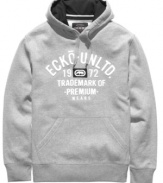 Get casual cool in an instant. This pullover hoodie from Ecko Unltd is a weekend must-have.