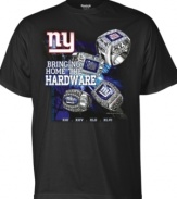 Show off their world champion bling with this commemorative New York Giants Super Bowl Champion t-shirt from Reebok.