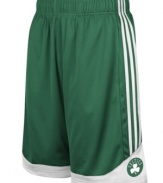 Get a step up on your competition and channel your favorite NBA basketball team with these Boston Celtics shorts from adidas.