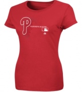 Crowd-pleaser. You'll get high-fives all around at the game when you're sporting this Philadelphia Phillies MLB t-shirt from Majestic.