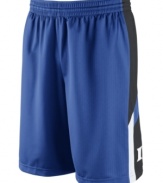 Get your game on while supporting your favorite NCAA team with these Duke Blue Devils basketball shorts featuring Dri-Fit technology from Nike.