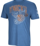 Take it to the hoop! Be a part of pumping up your favorite NBA team by showing support with this New York Knicks graphic t-shirt from adidas.