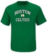 Show your love for the Boston Celtics team in this color tee by Majestic and made from 100% cotton for all day breathability and comfort.