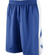 Get your game on while supporting your favorite NCAA team with these Kentucky Wildcats basketball shorts featuring Dri-Fit technology from Nike.