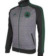 Pay tribute to the Boston Celtics wearing their colors in this static jacket by adidas.