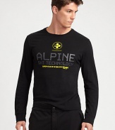 This long-sleeved crewneck is rendered in breathable cotton jersey and accented with graphic prints for adventurous appeal.CrewneckCottonMachine washImported