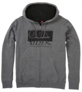 Chase off the chill and put on casual cool with this hoodie from Quiksilver.