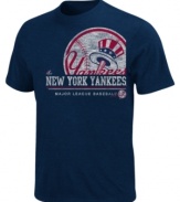 Loud and proud. Get the crowd going and cheer on your New York Yankees in this MLB graphic t-shirt from Majestic.