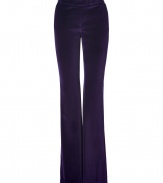Perfect for a seamless transition from busy office days to chic city cocktails, Rachel Zoes rich velvet tuxedo trousers are a festive choice guaranteed to add a glamorous edge to your outfit - Side and back slit pockets, zip fly, hidden hook and bar closure, satin tuxedo stripes - Tailored fit, flared leg - Team with button-downs and heels, or go all out and wear as a suit