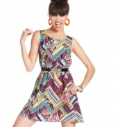 Sporting cool back cutouts and an adventurous print, this dress from Material Girl puts the fun in fashion!