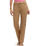 Charter Club offers a slimming look for everyday with these easy pants. An interior tummy panel gives you the fit you love; a choice of neutral colors lends lots of outfit options!