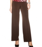 These soft, knit pants from Ellen Tracy feature a chic wide leg, and add a modern twist to anything from button-front shirts to tees.