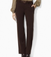 Lauren by Ralph Lauren's classic-fitting dress pant exudes tailored sophistication in elegant stretch wool gabardine.