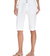 Sporty and totally stylish, INC's slim bermuda shorts get dressed up with sparkling rhinestone accents!