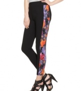 Rock standout style with Bar III Front Row's leggings. The printed inset adds graphic punch to your look.