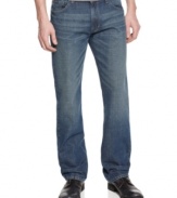 Give yourself a little more room to move in this relaxed, medium-wash pair from Calvin Klein Jeans.