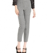 Get the skinny on style with Nine West's pants! The houndstooth-check fabric looks perfectly appropriate with a blouse and blazer for the office -- and equally cute with other tops for the weekend.