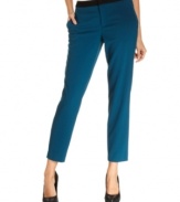 Calvin Klein's ponte-knit ankle pants look extra chic with a contrasting waistband.