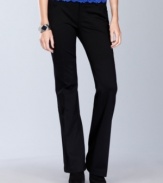 Try a better way to wear bootcut. INC's pants feature a curvy, contoured fit and a narrower leg opening for a sleek, slim look.