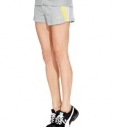 These short-shorts by Puma make athletic style fun! Colorblocked mesh insets at each side lend vintage-inspired appeal to these cute must-haves.