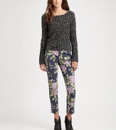 Tailored dress pants with a comfortable rise and tapered silhouette, articulated in a fiercely feminine floral print. Tab closureZip flyZippered slash pocketsBack besom pocketsCotton/LycraDry cleanMade in USA of imported fabricModel shown is 5'10 (177cm) wearing US size 4.