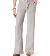 Special details like rhinestone-embellished hardware and clever seaming makes INC's petite linen pants feel even more unique!