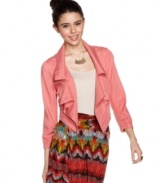 Make waves in this blazer from American Rag, where an undulating collar and pointed hem unite to create the layer of the year!