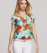 A watercolor-inspired print adds artistic flair to this ALTERNATIVE top.