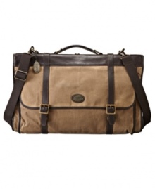 Inspired by vintage luggage and briefcases, the Fossil Estate collection pairs traditional styling details with functional design to complete your heritage look.