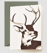 With a modern take on a classic theme, send the majesty of Santa's reindeer to friends and family in the form of this letterpress design of chocolate brown on white.Set of 10 cards4.5 X 5.81Made in USA