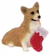 Bark up the right tree with a Christmas ornament for your dog – or a fellow animal lover! A sweet-faced corgi sits obediently, carrying his own tiny stocking. From Sandicast.